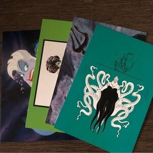 Disney Villains Postcards: The Little Mermaid: Ursula 4 pack.